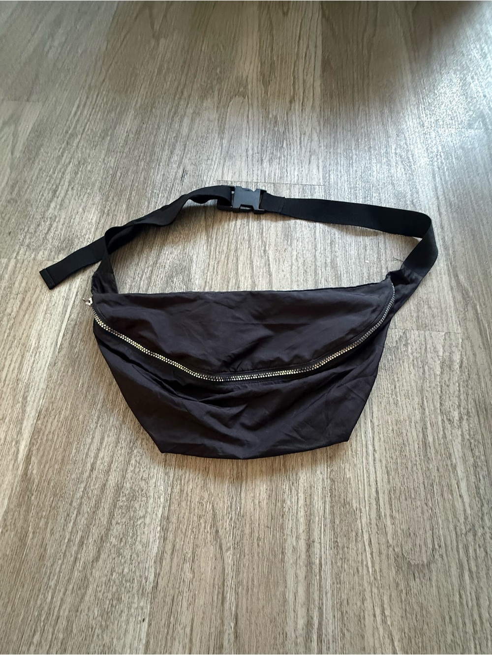 Zara Black Nylon Waist Pack with Black Strap